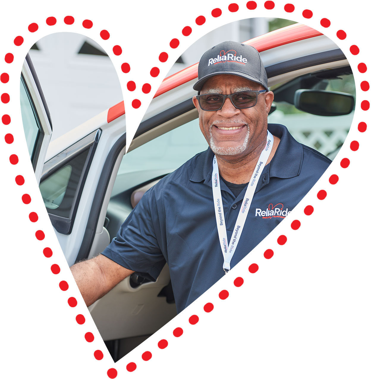 Non-Emergency Medical Transportation ReliaRide Driver Exiting Vehicle