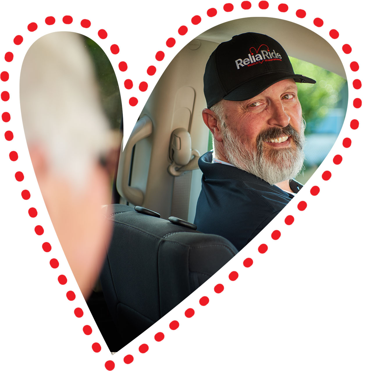 Non-Emergency Medical Transportation ReliaRide Driver Looking Over Shoulder