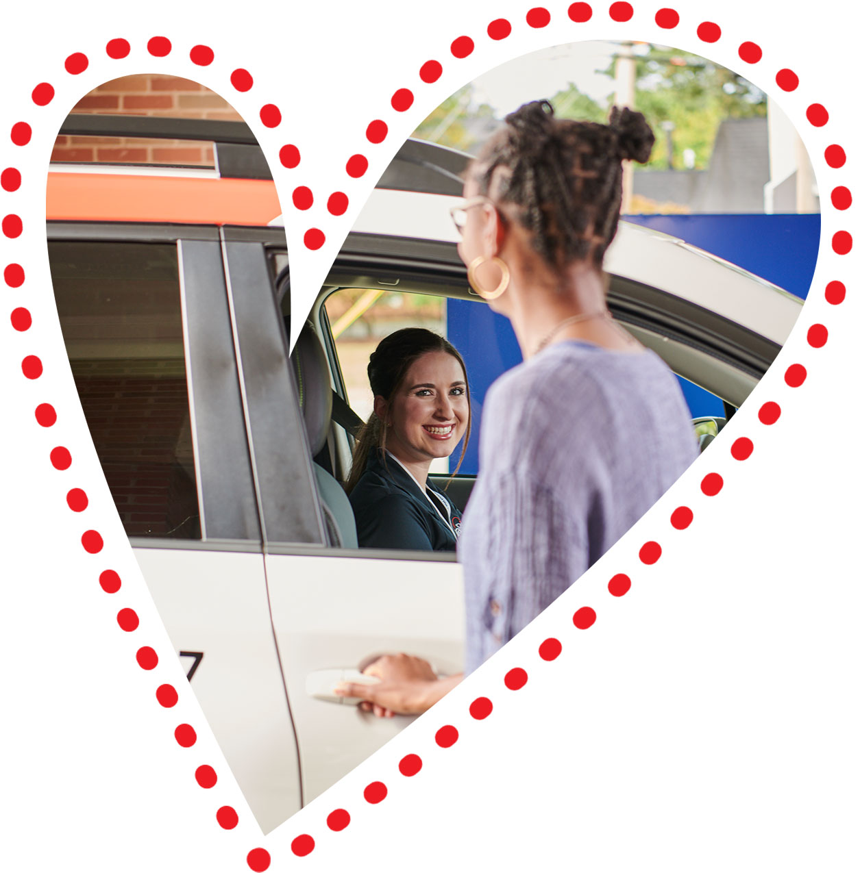 Non-Emergency Medical Transportation ReliaRide Driver Smiling at Rider Leaving Vehicle