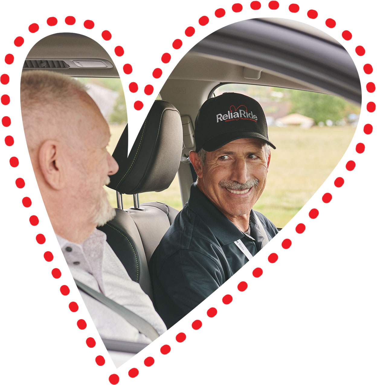 Non-Emergency Medical Transportation ReliaRide Driver Smiling at Rider