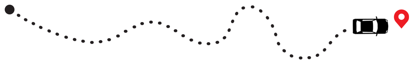 Car on Path to Destination Graphic Far Right