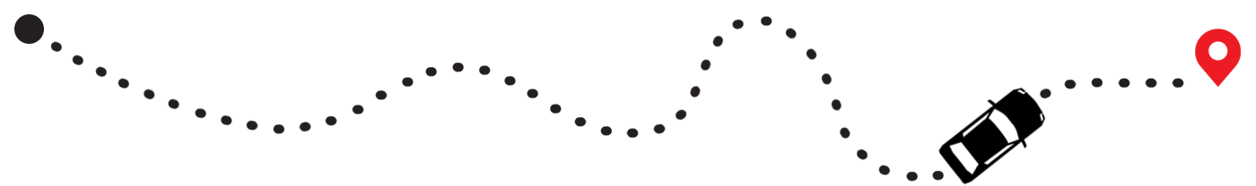 Car on Path to Destination Graphic Two Thirds There